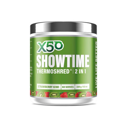 X50 Showtime Thermoshred 60 Serves 330g Strawberry Kiwi Flavour