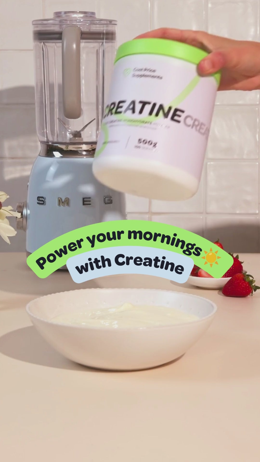 Load video: Mix your creatine in yoghurt